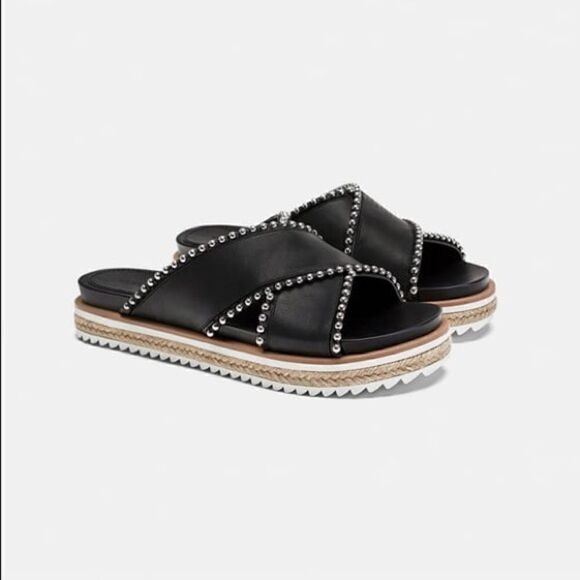 Zara Studded Slides / Sandals - Picture 1 of 5